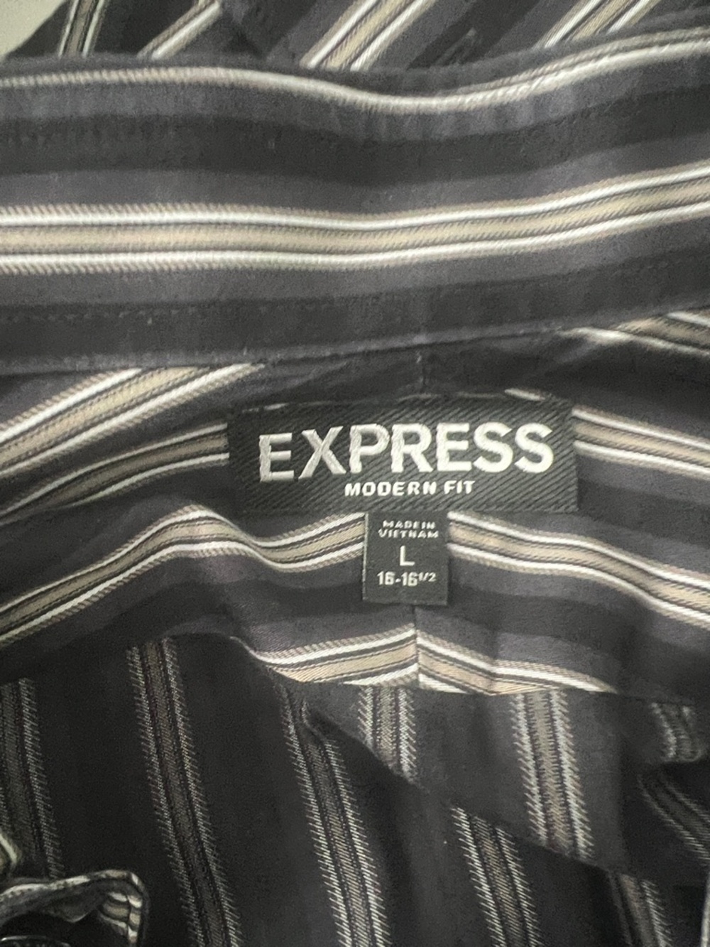 Express Black and White Diagonal Stripe Button-Down Shirt - Picture 2 of 2